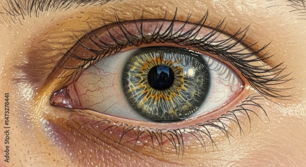 Fototapeta premium Eye Macro View Showing Human Eye Detail