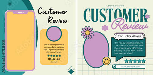 Customer testimonial social media posts showcasing positive product experience