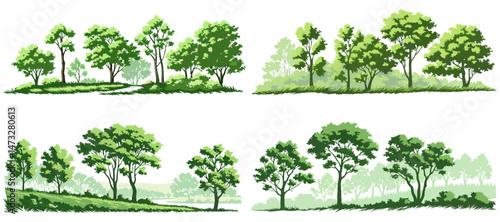 Green Serenity: Nature Tree Landscape Collection