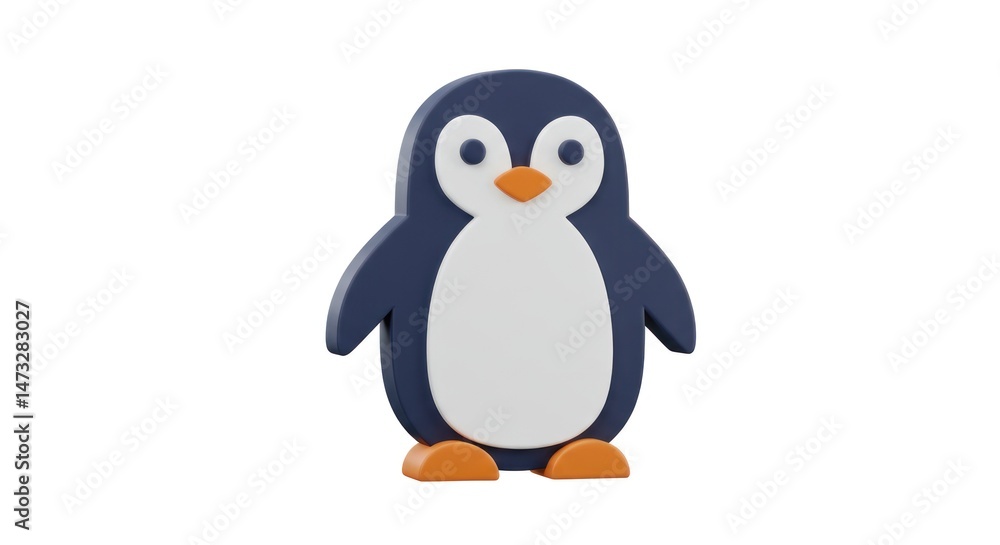 Fototapeta premium Penguin Simple Cartoon Standing