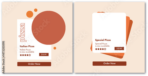 Delicious Pizza Promotion Design with Modern Abstract Geometric Elements