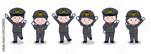 いろいろな人物セット_喜び_運転士
