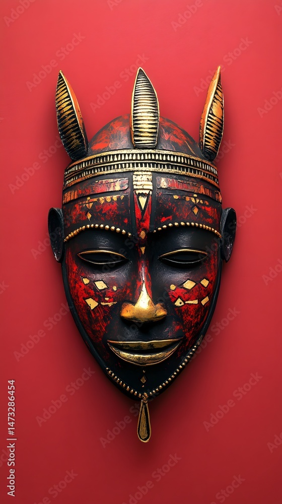 Tribal mask, vibrant colors Tribal mask, vibrant colors