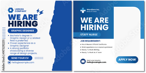 Graphic Designer and Staff Nurse Hiring Announcement Poster Design
