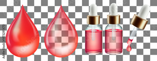 Drop serum raspberry. collagen organic anti aging serum fruit acid product.Vitamin С, E, Q10, containers product, serum red