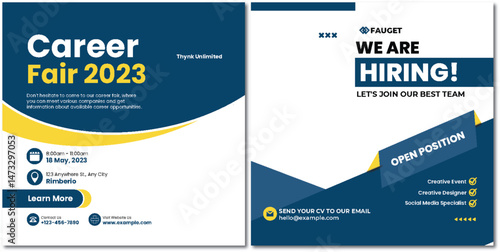 Job Fair and Recruitment Social Media Post Design for Career Growth