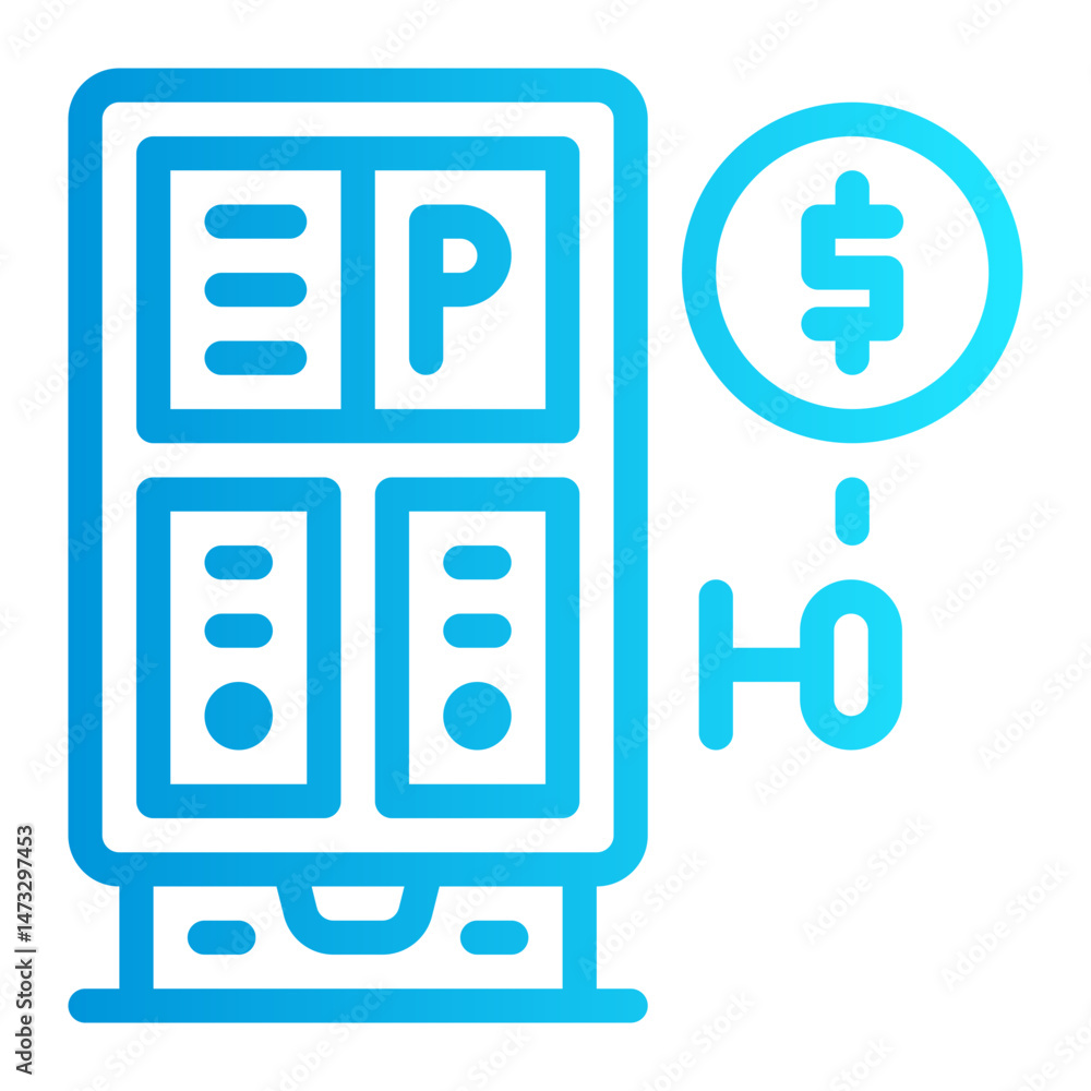 icon parking meter with style gradient icon parking meter with style gradient