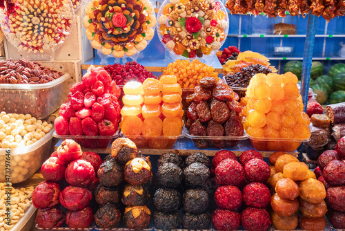 Armenia, Yerevan. Farmer's market. Dried fruits.