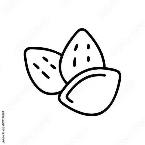 Almond snack pack icon, line style, nutritious office snack concept