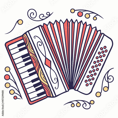 Accordion silhouette vector illustration