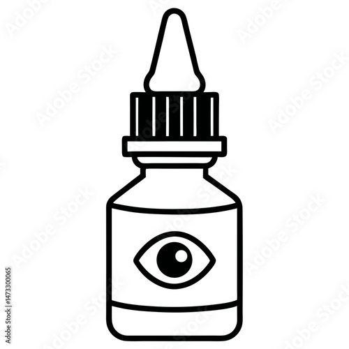  Eye Dropper Bottle Vector Icon in Black Outline