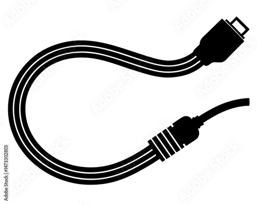 Cable silhouette vector illustration