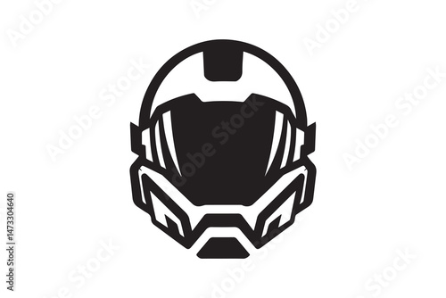 simple and unobtrusive Futuristic helmet vector silhouette illustration isolated in white background