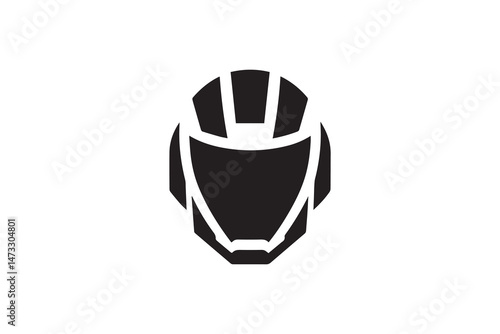 simple and unobtrusive Futuristic helmet vector silhouette illustration isolated in white background