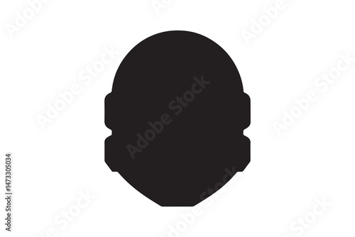 simple and unobtrusive Futuristic helmet vector silhouette illustration isolated in white background