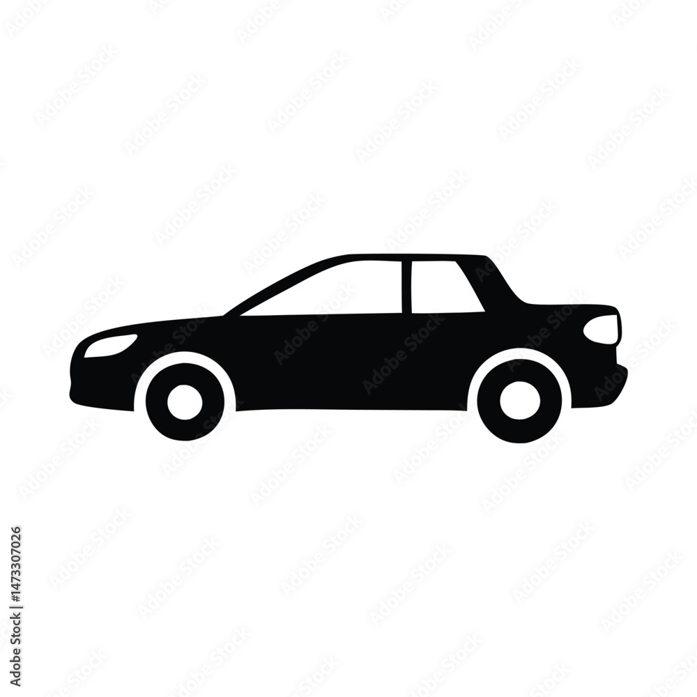 Car side view silhouette icons. Vehicle profile illustration Car side view silhouette icons. Vehicle profile illustration