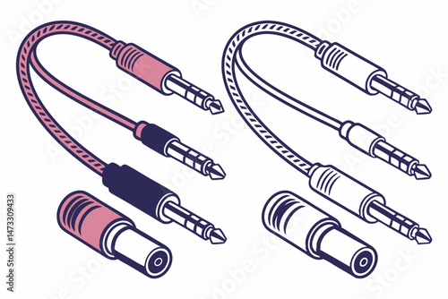 Music cable silhouette vector illustration