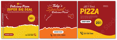 Eye-Catching Pizza Promotion Banners for Social Media Engagement