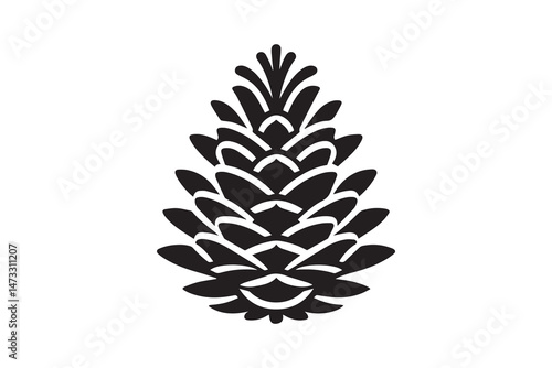simple and unobtrusive Pine cone vector silhouette illustration isolated in white background
