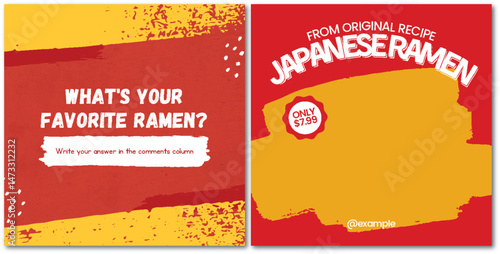 Interactive Social Media Template for Japanese Ramen Restaurant Promotion