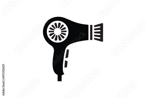 simple and unobtrusive Hair dryer vector silhouette illustration isolated in white background