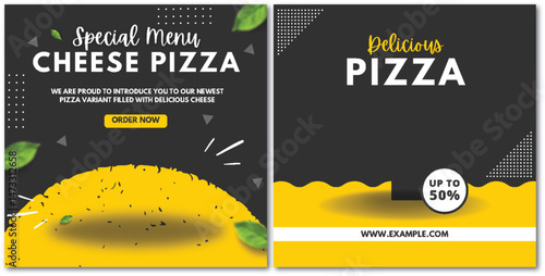 Delicious cheese pizza special menu promotion advertising campaign
