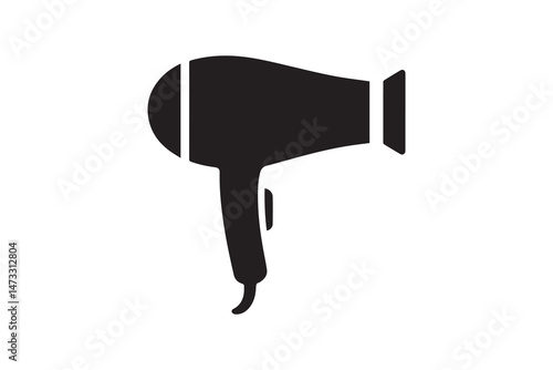 simple and unobtrusive Hair dryer vector silhouette illustration isolated in white background