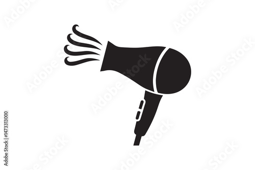 simple and unobtrusive Hair dryer vector silhouette illustration isolated in white background