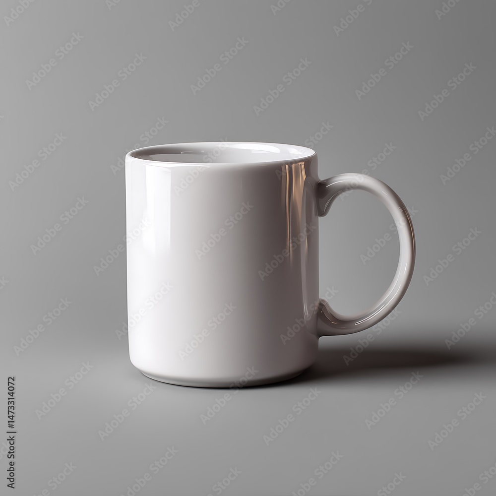 Minimalist white mug ceramic cup isolated on white background plain coffee cup concept Minimalist white mug ceramic cup isolated on white background plain coffee cup concept