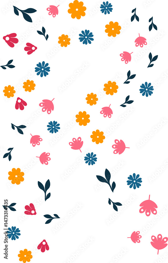 Fototapeta premium Colorful monogram flowers alphabet 