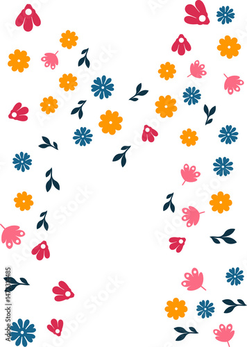 Colorful monogram flowers alphabet 