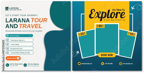 Embark on a New Adventure: Travel Agency Social Media Post Template Design