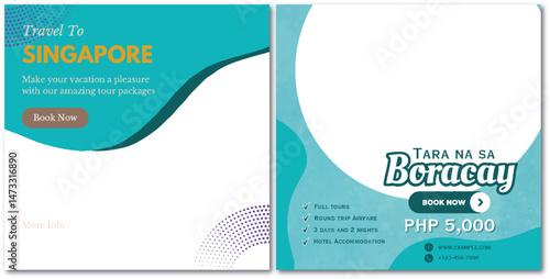 Singapore and Boracay Tour Packages Promotion with Customizable Photo Space