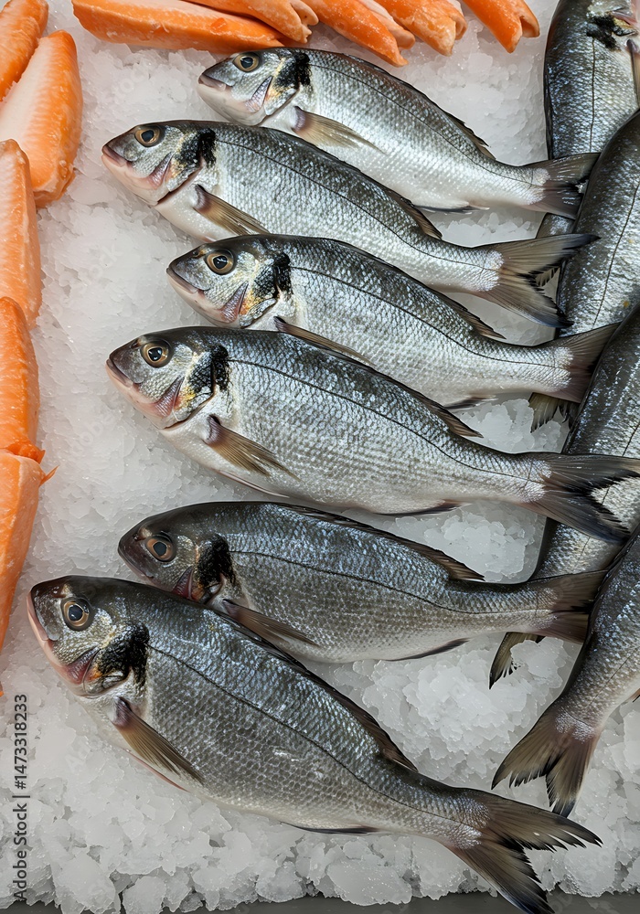 Obraz premium Silver Scales on Ice AI Generated