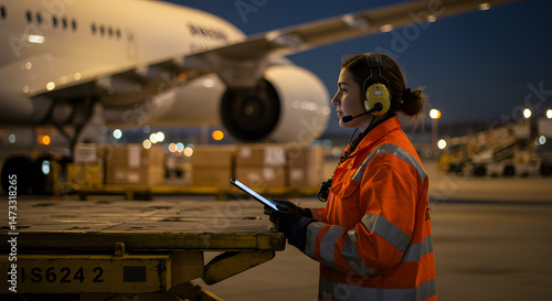 Night Shift Ground Crew Air Cargo Operations & Logistics Professional Managing Shipments at Airport