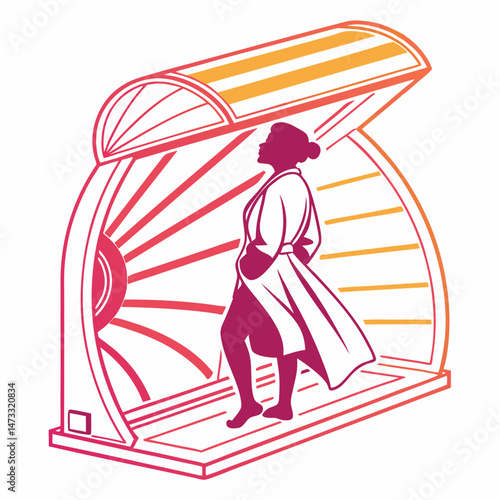 Tanning Bed silhouette vector illustration