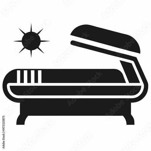 Tanning Bed icon silhouette vector illustration