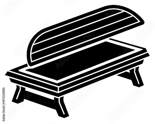 Tanning Bed silhouette vector illustration