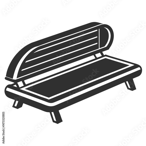 Tanning Bed silhouette vector illustration