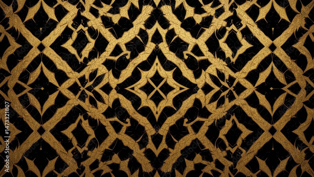 Intricate Gold Pattern on Black Background Showcasing Luxury and Elegance Intricate Gold Pattern on Black Background Showcasing Luxury and Elegance