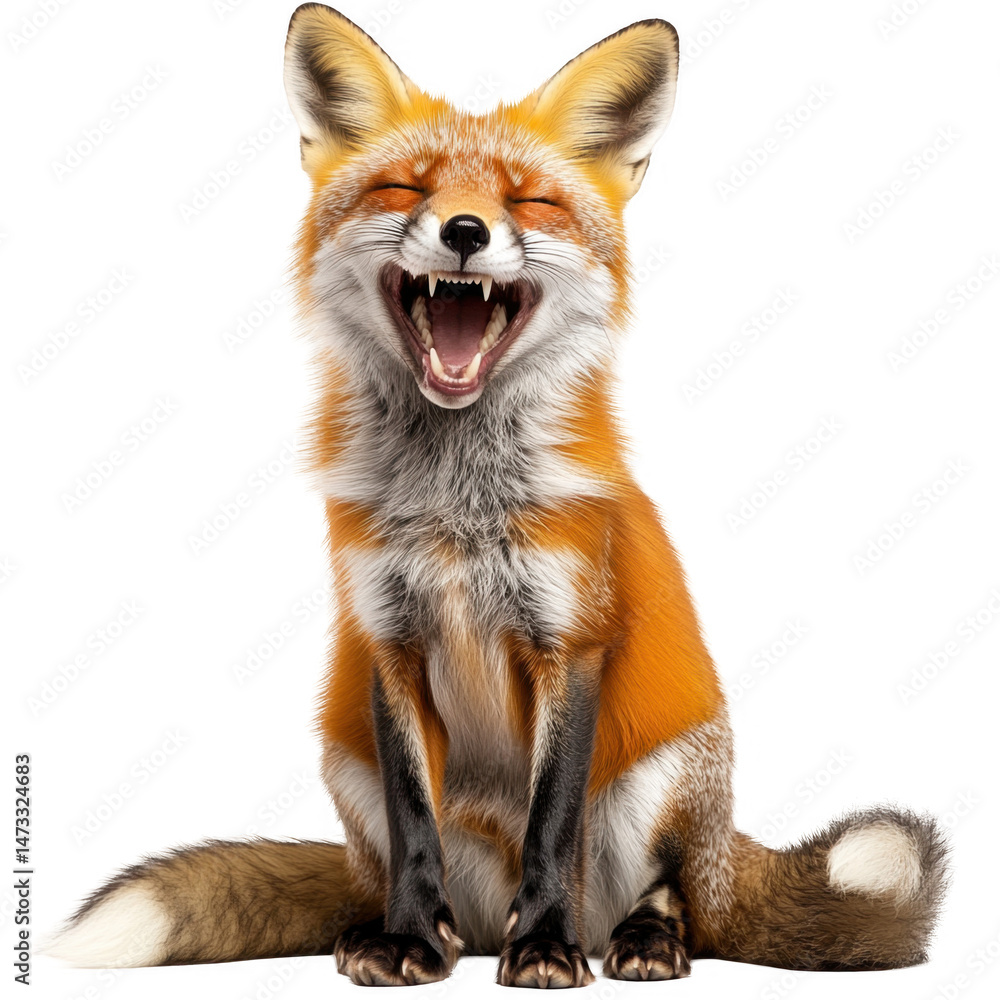 Fototapeta premium Laughing Fox, Fun, Playful, Cute Animal Image