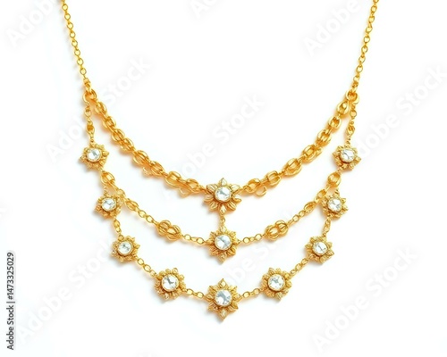 Wallpaper Mural gold necklace isolated on white background Torontodigital.ca