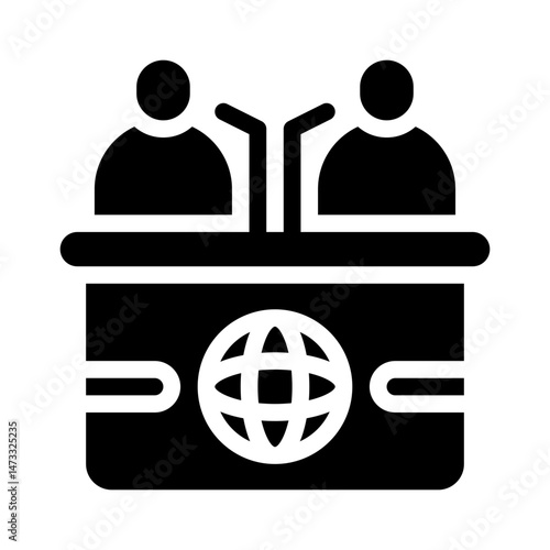 press conference glyph icon