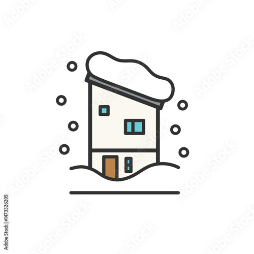 住宅 雪害のイラスト