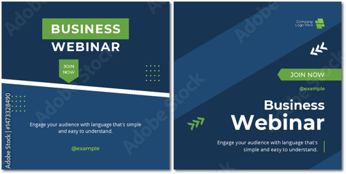 Professional Business Webinar Promotion Templates for Social Media Marketing