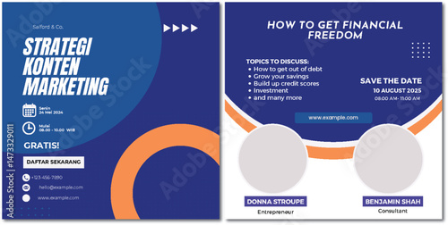 Dual Event Poster Design: Content Strategy & Financial Freedom Seminars