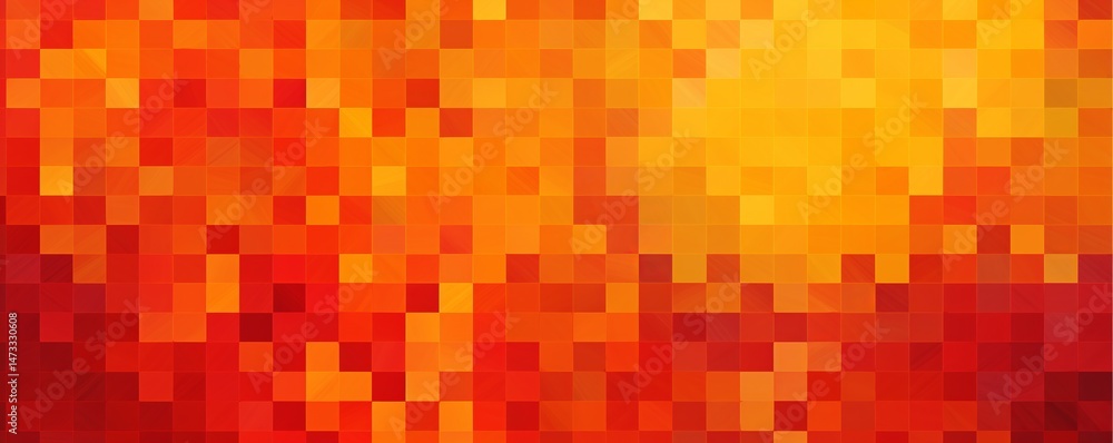 Pixelated orange and yellow mosaic with dynamic square elements abstract background, Perfect for digital technology and data visualization Pixelated orange and yellow mosaic with dynamic square elements abstract background, Perfect for digital technology and data visualization
