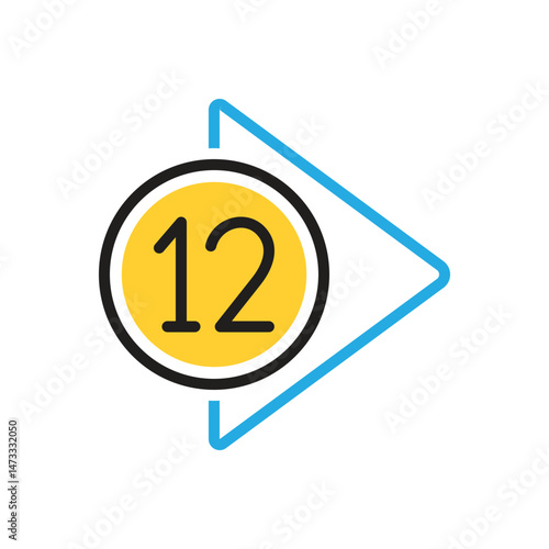 Multi color icon for number