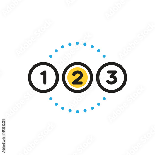Multi color icon for number