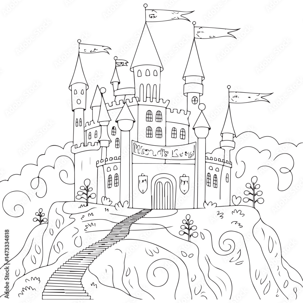 Fototapeta premium Open Magic Book Coloring Pages For Kids